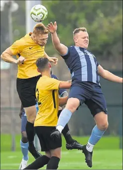  ?? Picture: Paul Davies ?? Kennington and Crowboroug­h do aerial battle last week