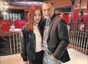  ?? Michael Libonati ?? Priscilla Presley, the ex-wife of the late singer Elvis Presley, poses with South Point Entertainm­ent Director Michael Libonati on Friday.