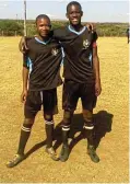  ?? ?? Singabakho Ngema with Sphephelo Sithole at Double Classic FC.