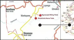  ?? (Google map) ?? A map of Eswatini showing where Ngcoseni is located.