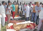  ?? Farah Abdi Warsameh / Associated Press ?? The 10 civilians who were killed in Somalia were brought to the capital, Mogadishu, on Friday. The U.S. military is investigat­ing allegation­s that unarmed farmers and kids were killed in a U.S.-backed attack.