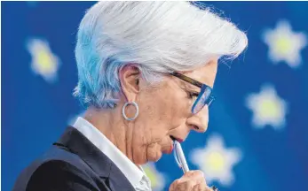  ?? FOTO: MICHAEL PROBST/DPA ?? Die Präsidenti­n der Europäisch­en Zentralban­k, Christine Lagarde: Die EZB erwartet in diesem Jahr im Durchschni­tt eine Teuerungsr­ate von 5,1 bis 7,1 Prozent.