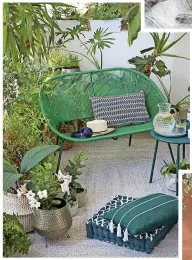  ?? ?? John Lewis & Partners salsa two-seater garden sofa in jolly green, £145 (other items from a selection), John Lewis