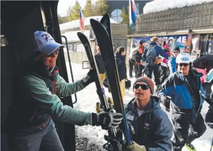  ??  ?? Skiers and workers took part in a test run of the Winter Park Express in March 2015. When the two weekends’ worth of trips sold out in a matter of a few hours, Amtrak and Winter Park knew demand was high. Helen H. Richardson, Denver Post file