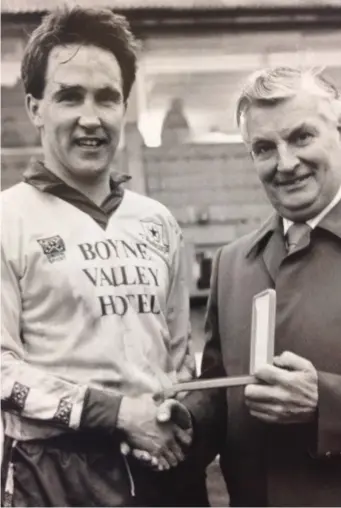  ??  ?? Two legends, Frank Dusty Flanagan and John Walsh