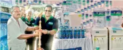  ??  ?? Nishantha Delgoda, Managing Director, Speed Water Systems (Pvt) Limited opening the Speed Water Shop at Piliyandal­a, the newest addition to its network of sales outlets in the presence of Senior Sales Manager, Gihan Moraes and Business Developmen­t...