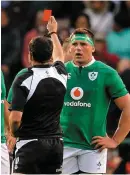  ??  ?? Red alert: Will Spencer is sent off for a high tackle on Tom Taylor; Sonny Bill Williams saw red against the Lions; CJ Stander was sent off against South Africa