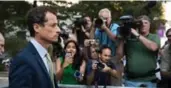  ?? DREW ANGERER/GETTY IMAGES ?? Federal Judge Denise Cote said Anthony Weiner’s habit of exchanging sexually explicit messages with young women shows a “very strong compulsion.”