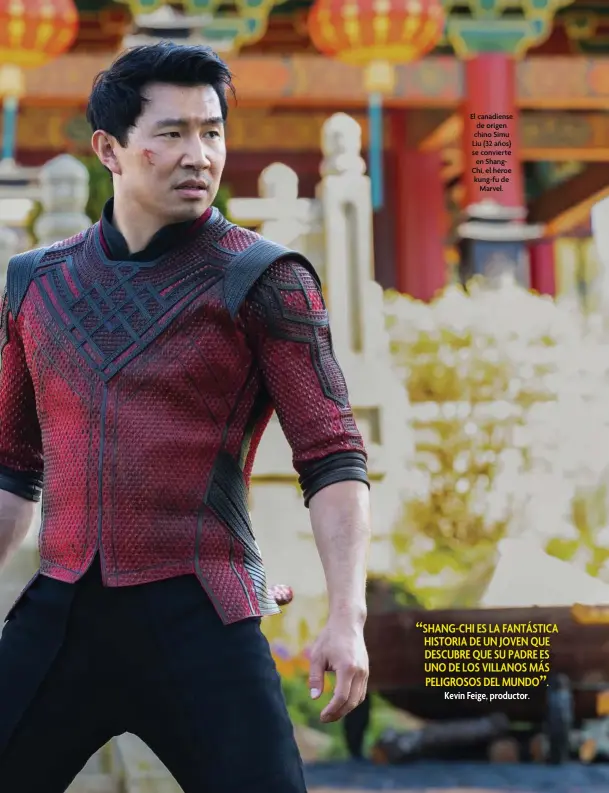  ??  ?? El canadiense de origen chino Simu Liu (32 años) se convierte en ShangChi, el héroe kung-fu de Marvel.