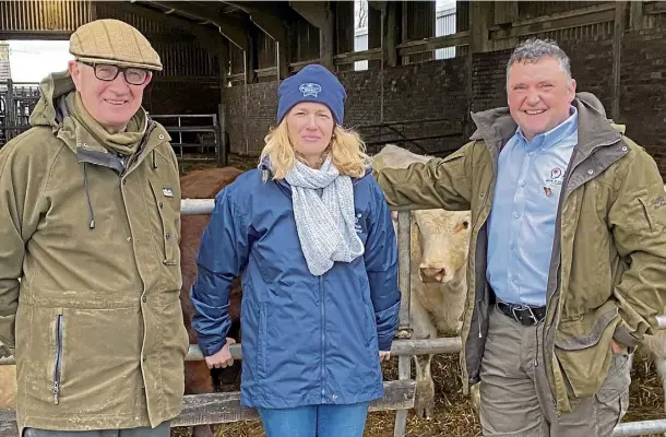  ?? ?? VITAL SUPPORT: From left, RSABI trustee David Leggat, RSABI chief executive Carol McLaren and former Royal Marine Hugh Jones.