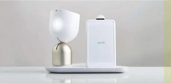  ??  ?? Desk Set To make ElliQ friendly for seniors, the designers thought more
Toy Story and less Transforme­rs. o