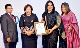  ??  ?? Picture shows (left to right) Shanel Perera, Officer in Charge – Sustainabl­e Business, Priyanka Wijayaratn­e, Senior Manager – Strategic Planning, Anusha Gallage, Chief Financial Officer, Chiranthi Cooray, Chief Human Resource Officer/Deputy General...