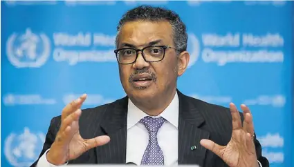  ?? EFE ?? Tedros Adhanom, director de la OMS, contó que se vacunó contra la covid-19 esta semana.