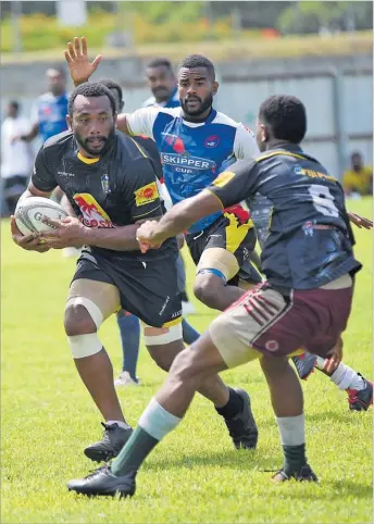  ?? Picture: REINAL CHAND ?? Ba forward Rusiate Naisau in action against Nadi during their Skipper Cup pre-season trials at the Lautoka ground No. 3 yesterday.
