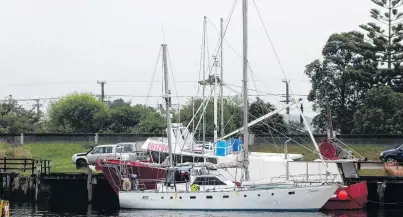  ?? PHOTO: GREYMOUTH STAR ?? Rescued . . . Danaan, safely at Blaketown, Greymouth, after being rescued by the Coastguard.