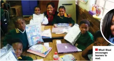  ?? ?? Mbali Blaai encourages learners to read.