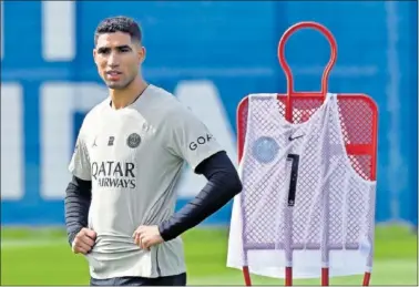  ?? ?? Achraf, durante un entrenamie­nto.