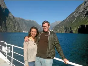  ??  ?? Samantha Pearson and partner Matt Bourne in Milford Sound.