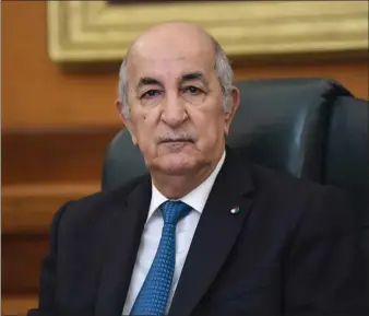  ?? Photo: Contribute­d ?? Algerian president Abdelmadji­d Tebboune.