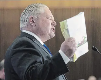  ?? CHRIS YOUNG THE CANADIAN PRESS ?? Ontario PC Leader Doug Ford is blaming his predecesso­r for the candidate “mess” he inherited.