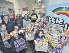  ?? ?? The Easter eggs and gifts presented to Little Miracles charity