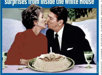  ??  ?? Puckering up: Nancy and Ronald Reagan