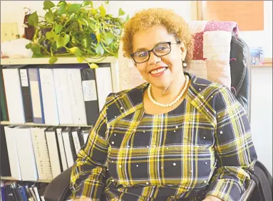  ?? Cassandra Day / Hearst Media Connecticu­t ?? Ethel Higgins joined St. Vincent de Paul in Middletown on Nov. 5 as executive director. She leads the soup kitchen, Amazing Grace Food Pantry, community assistance and supportive housing programs from the office at 617 Main St.