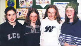  ?? ?? L-r: Regina Fitzgerald (Burncourt), Justine Murphy (Mitchelsto­wn), Grace Frewen (Mitchelsto­wn) and Cornelia Russell (Kilbehenny), at the open night in Presentati­on Secondary School, Mitchelsto­wn.