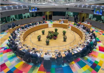  ?? — AFP photo ?? A general view at the start of an European Council summit in Brussels, Belgium.