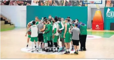  ?? UNICAJA B. PHOTOPRESS ?? Los jugadores hacen piña en Los Guindos.