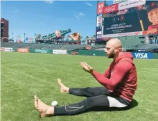  ?? JANIE MCCAULEY/AP ?? The Diamondbac­ks’ Christian Walker takes time before games to connect his mind and body. “I can usually find a quiet corner somewhere,” he says.