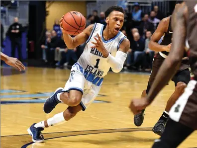  ?? File photo ?? Rhode Island guard Fatts Russell (1) and the Rams’ starting lineup returns this season after an up-and-down campaign in 201819. The Rams also picked up some impact recruits who can make a difference in the Atlantic 10.