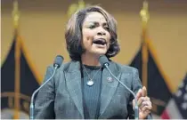  ?? MANDEL NGAN/AP ?? Rep. Val Demings, D-Fla., speaks as members of Congress share recollecti­ons of the Jan. 6, 2021 assault on the U.S. Capitol on the one-year anniversar­y of the attack, Jan. 6.