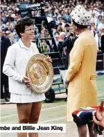  ?? ?? Colourful Wimbledon champions: John Newcombe and Billie Jean King