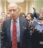  ?? GETTY IMAGES ?? Sen. Chuck Grassley, the Judiciary Committee chairman, wants evidence from Deborah Ramirez, one of Brett Kavanaugh’s accusers.