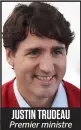  ??  ?? JUSTIN TRUDEAU Premier ministre