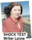  ?? SHOCK TEST Writer Lynne ??