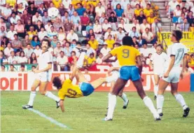  ?? Photo / Getty Images ?? Zico scored with an overhead kick against the All Whites in 1982.