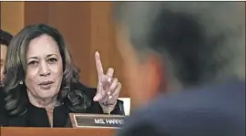  ?? Jacquelyn Martin Associated Press ?? SEN. KAMALA HARRIS has emerged as a social media luminary this week for her bulldog tactics while grilling Kavanaugh during his confirmati­on hearings.