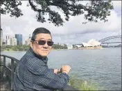 ?? PHOTO COURTESY OF LUWANG ?? Ming Wang in Sydney, Australia. The 71-year-old was sickened in March on a cruise from Australiaw­ith his wife. Ming died on June 8.