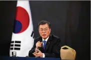  ?? KIM HONG-JI / POOL PHOTO VIA AP ?? South Korean President Moon Jae-in said Wednesday he’s open to meeting with North Korean leader Kim Jong Un if certain conditions are met.