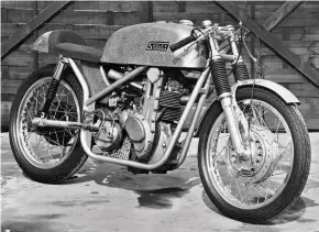  ??  ?? Seeley soon gained a reputation for producing light frames with excellent handling, as in this very first Mk1 Seeley Matchless G50 he built in January 1966