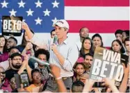  ?? Brett Coomer/Staff file photo ?? Democrat Beto O’Rourke draws big crowds, but his favorabili­ty rating among independen­ts has fallen.