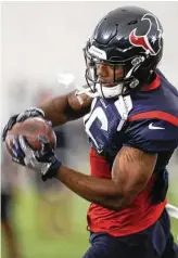  ?? Brett Coomer / Staff photograph­er ?? Keke Coutee appears to have a spot on the Texans’ roster but is hoping an injury doesn’t prevent him from making a final impression.