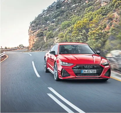  ??  ?? Red alert: The Audi RS7 Sportback is expected to go on sale by the end of this year.