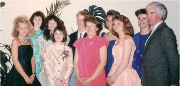  ??  ?? Some of the members of the class of ‘87 at their senior formal. Let’s hope their outfits for the reunion are just as good!