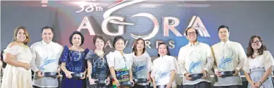  ??  ?? THE 38TH Agora Awards Ceremony took place on Nov. 9 at the Maynila Ballroom of The Manila Hotel. The awardees were also inducted as members of the Philippine Marketing Associatio­n. In photo (L-R) are 2017 PMA President Arlene Padua-Martinez (president...