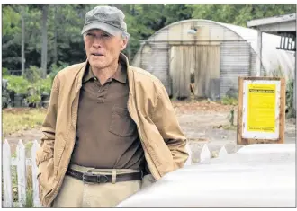  ?? AP PHOTO ?? This image released by Warner Bros. Pictures shows Clint Eastwood in a scene from “The Mule.”
