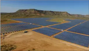  ?? FARMERS]. ?? Caprock Solar Facility, outside of Tucumcari, New Mexico, is seen shortly after becoming operationa­l in 2017. Western Farmers Electric Cooperativ­e buys the 25 megawatts of energy it produces as part of a long-term power purchase agreement with its developer. [WESTERN