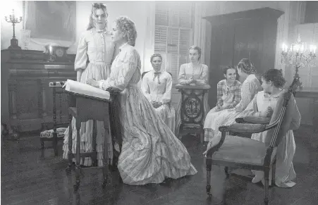  ??  ?? From left: Elle Fanning, Nicole Kidman, Kirsten Dunst, Angourie Rice, Oona Laurence, Emma Howard and Addison Riecke in a scene from The Beguiled, for which Sofia Coppola won best director at the Cannes Film Festival.